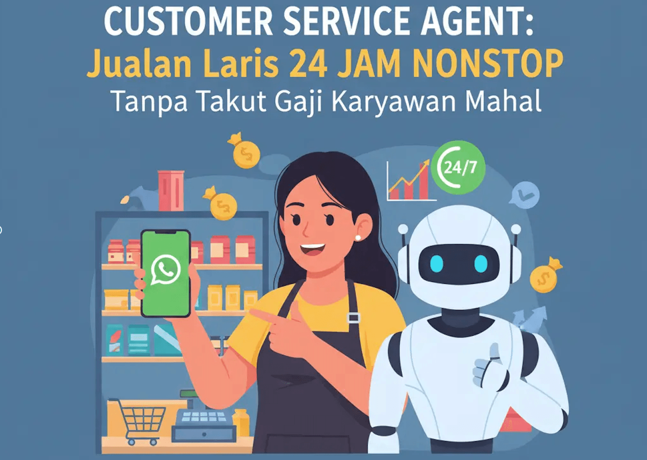 Customer Service Agent: Cara Jualan Laris 24 Jam Nonstop Tanpa Takut Gaji Karyawan Mahal